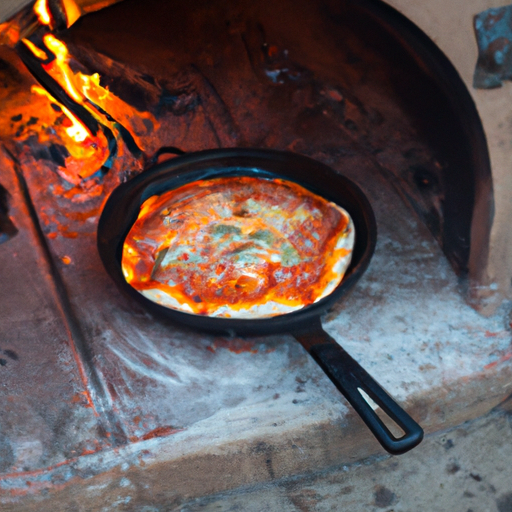 Cooking a delicious Dutch oven pizza over a campfire